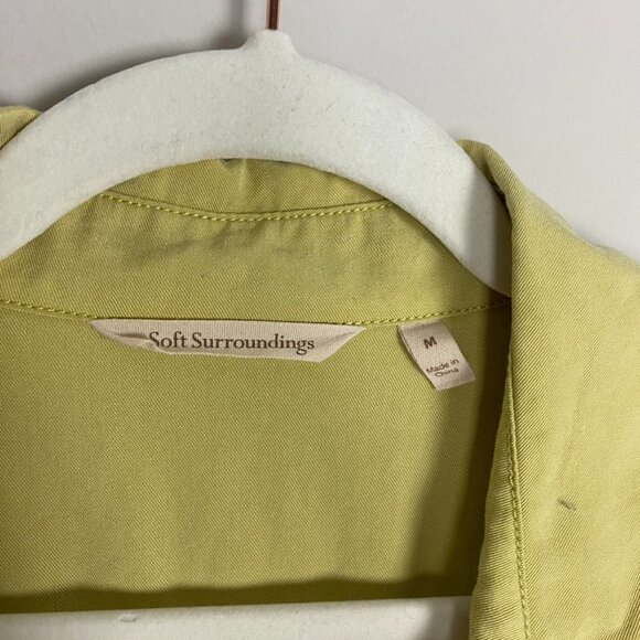 Soft Surroundings Assymetrical Wrap Blouse Womens M Lagenlook Mother of Pearl - Picture 2 of 8